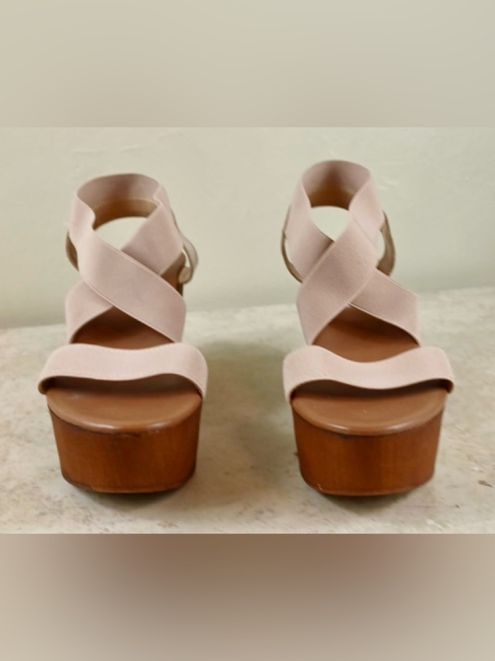 Steve Madden Blush Pink Crisscross Platform Sandals